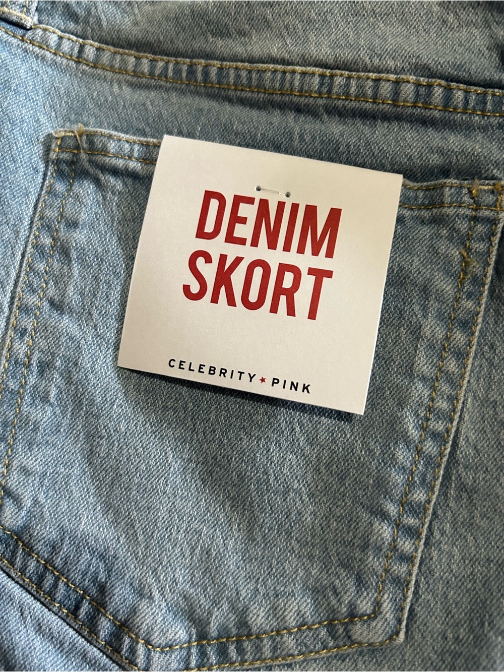 Light Wash Denim Skort - Pale Blue - Picture 9 of 10